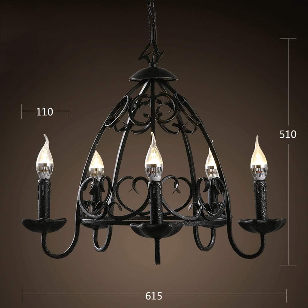 Chandelier - Guest Restaurant Bar Retro Nostalgic Wrought Iron Candle Holder 61.5×51cm Chain Length 180cm V
