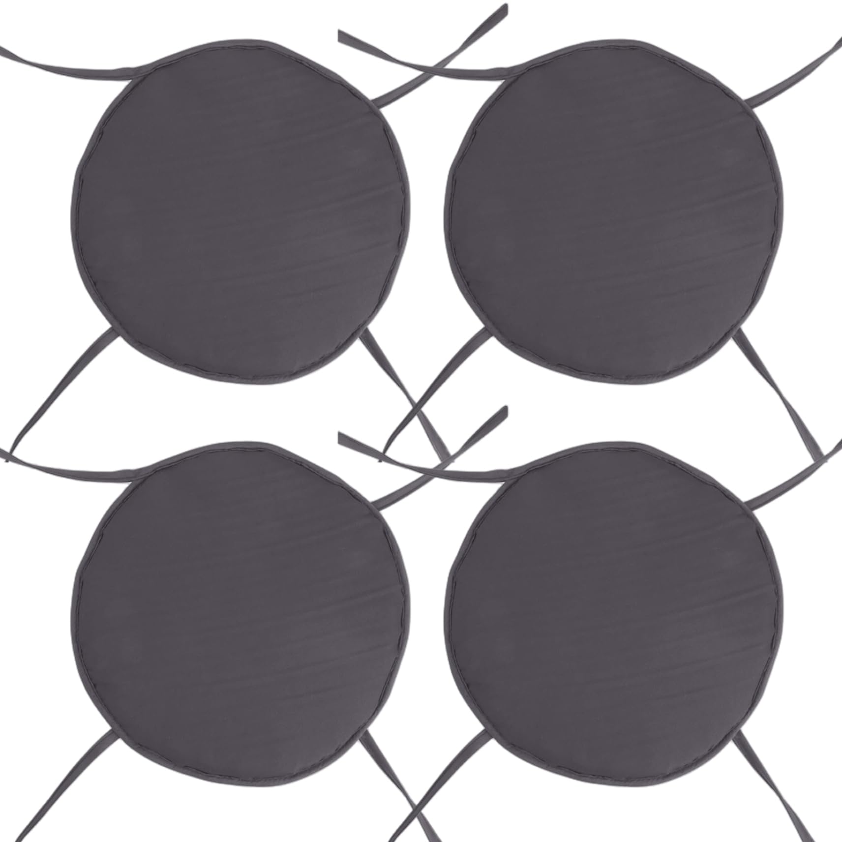 Coussins de chaise ronds anti glisse pour chaises inconfortables lot de 4 gris