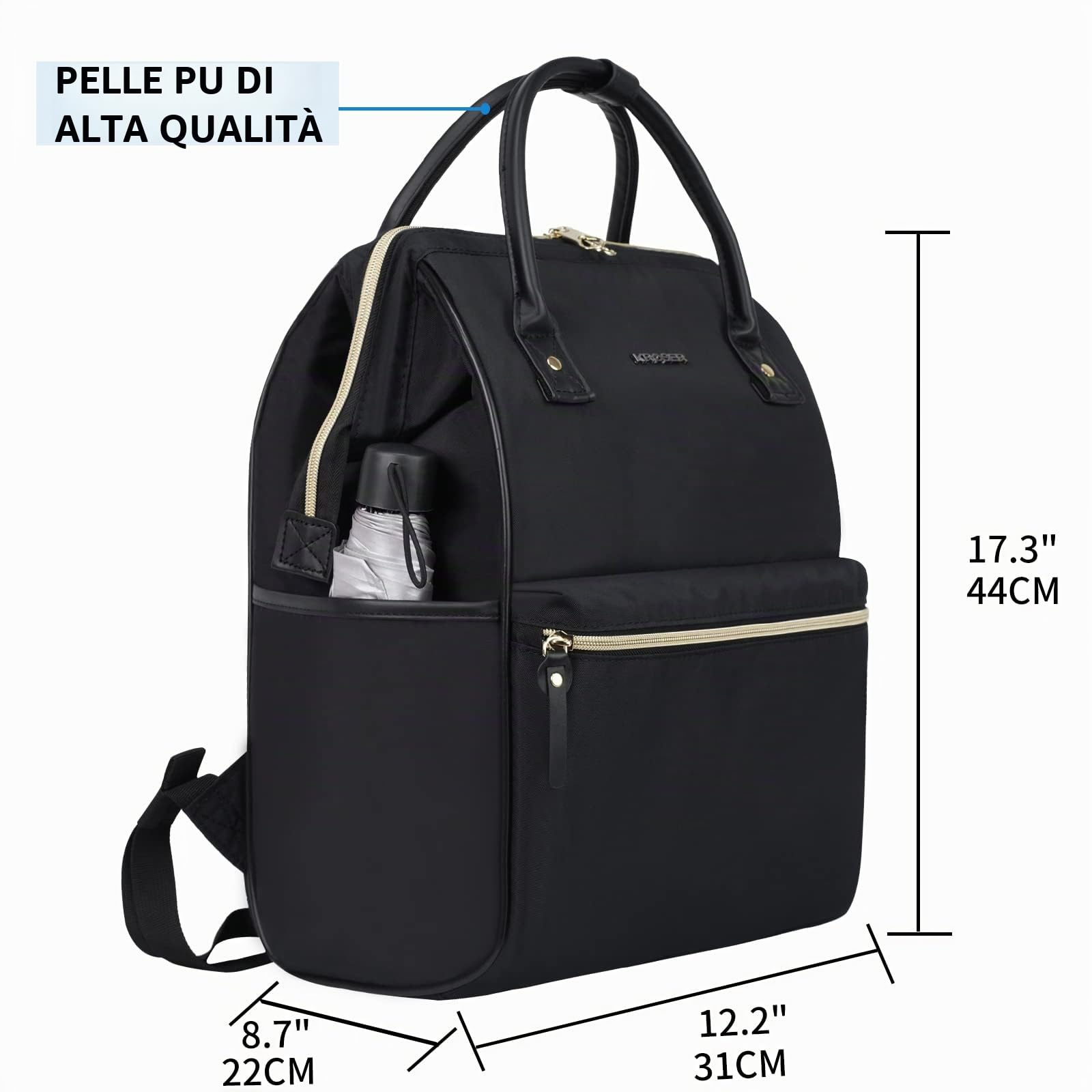 KROSER Zaino per computer portatile da 17 pollici, elegante, idrorepellente
