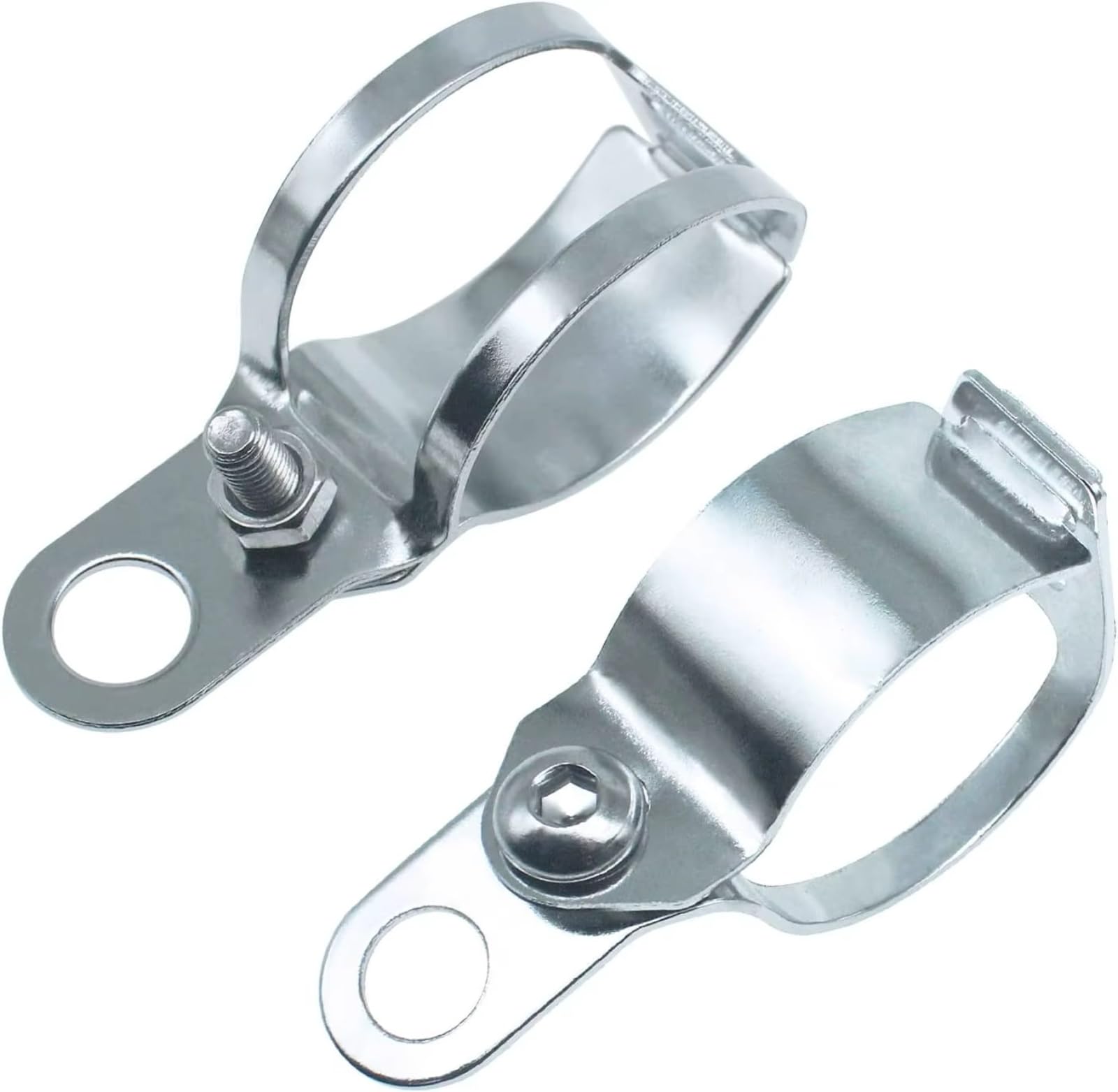 Kangboz Silver Motorbike Lights Brackets Universal 2Pcs Motorcycle Turn Signal Light Mount Bracket 30-43Mm Support Auxiliary Headlights Motor For Custom(Silver)