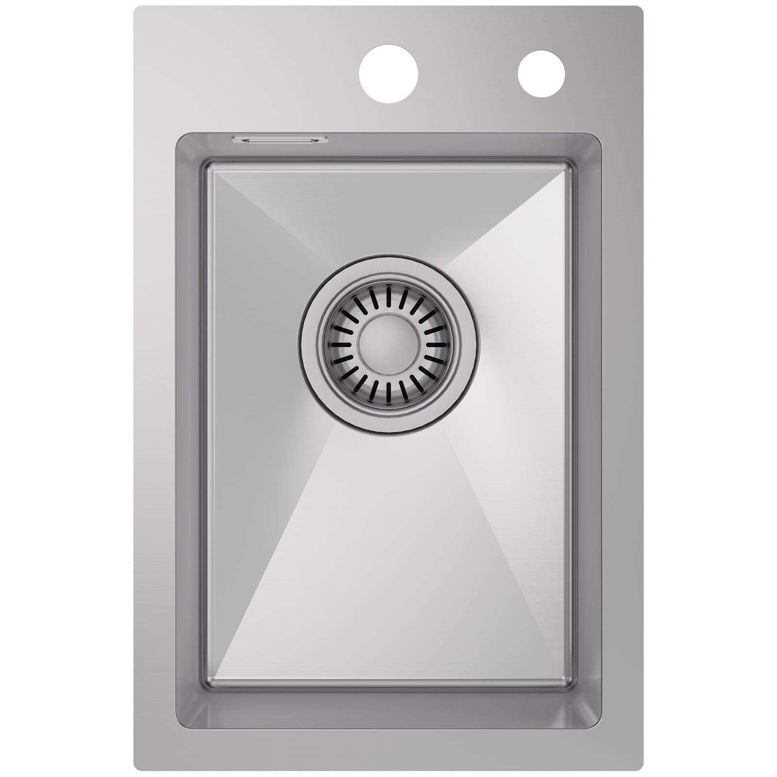 CECIPA Lavello Cucina 1 Vasca 30 x 45cm, Lavandino Cucina in Acciaio Inox quadrato, Lavabo Piccolo Montaggio Incasso o Superiore, Superficie Spazzolata, con Sifone