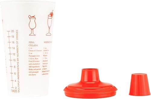 Miniatura 4 de Collins - Coctelera roja para recetas con tapa y colador integrado, 30 onzas