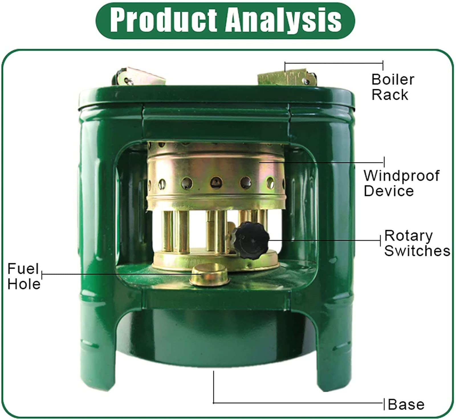 Réchaud à kérosène, réchaud de camping léger pour la randonnée, le barbecue et la pêche sur glace – Solution de chauffage portable pour camping en plein air