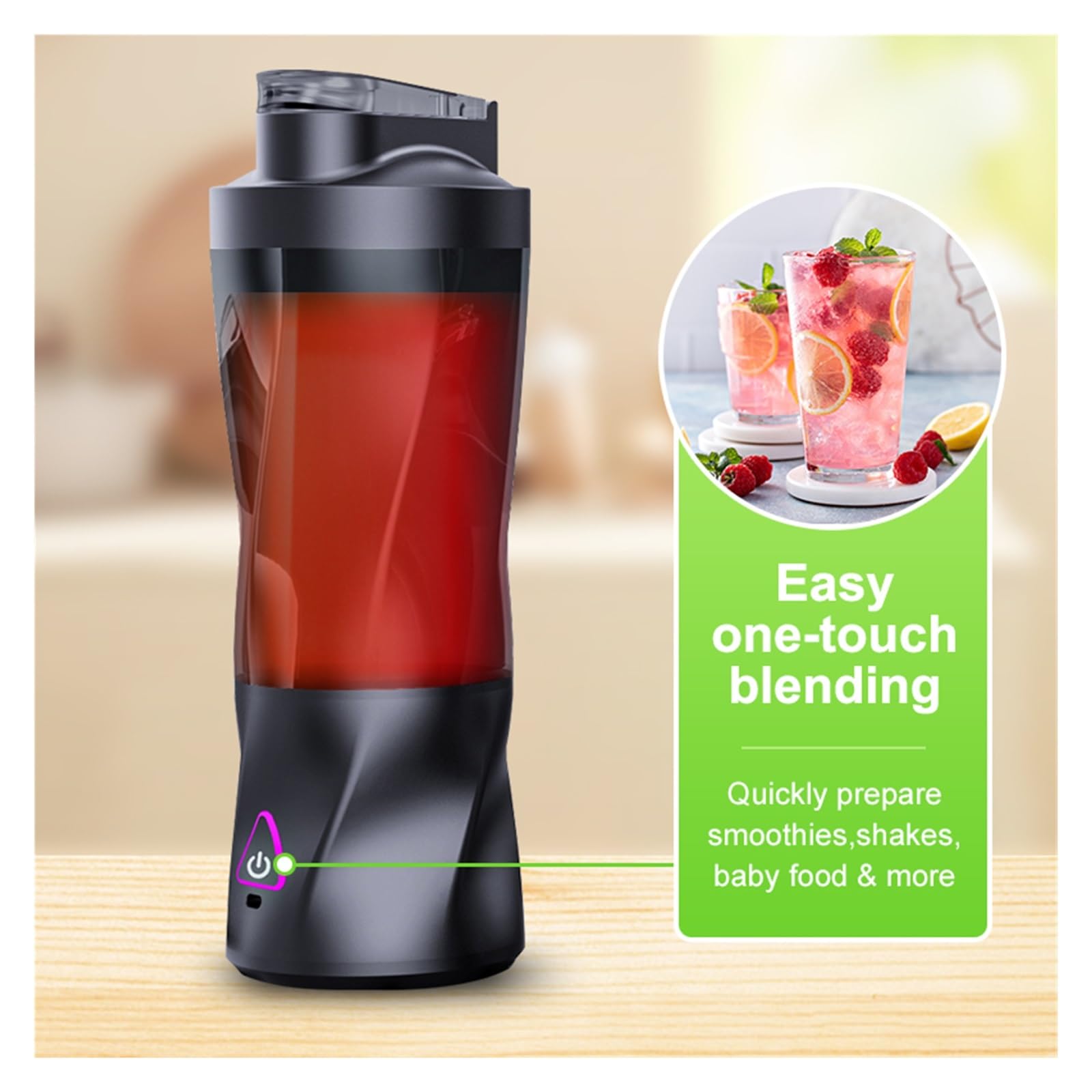 Compatibile con spremiagrumi elettrico portatile, frullatore for frutta fresca, 700 ml, multifunzionale, ricaricabile tramite USB, frullatore for frullati, tazza for miscelazione all'aperto
