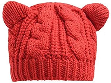 ねこ帽　ニット帽　Mサイズ　赤色　新品未使用品 Amazon | [ケイ・ララ] ニット帽子 レディース ニット帽 猫耳