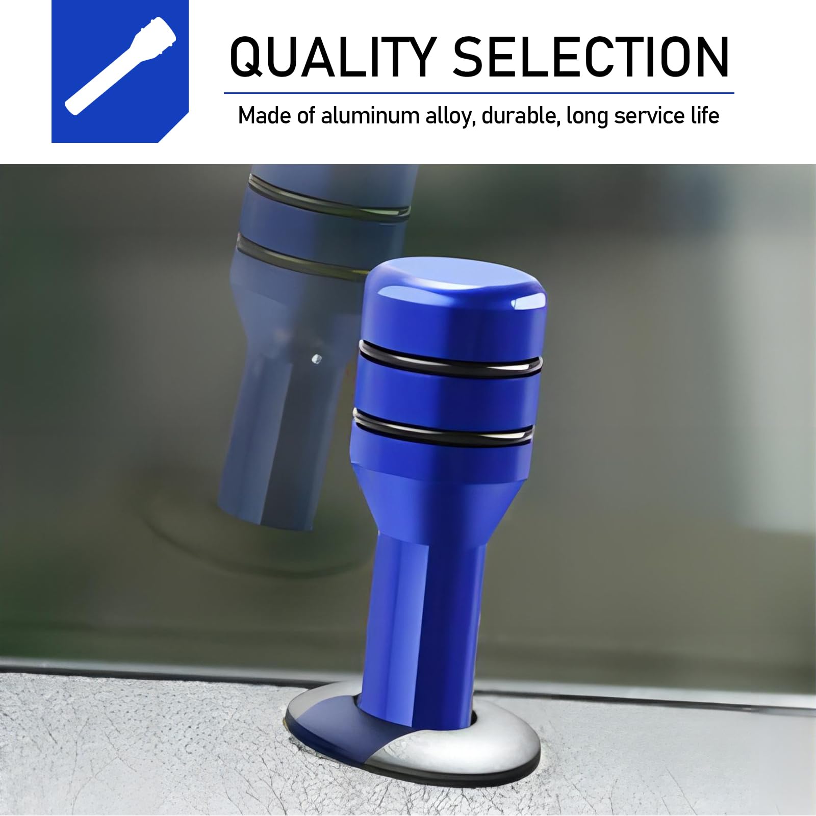 4 PCS Car Interior Door Lock Knob Pull Pin Cover, Metal Anti-Scratch Anti-Rust Safety Door Latch, Modified Personalized Door Lock Status Button Decorative Cover, Universal for Cars (Blue)