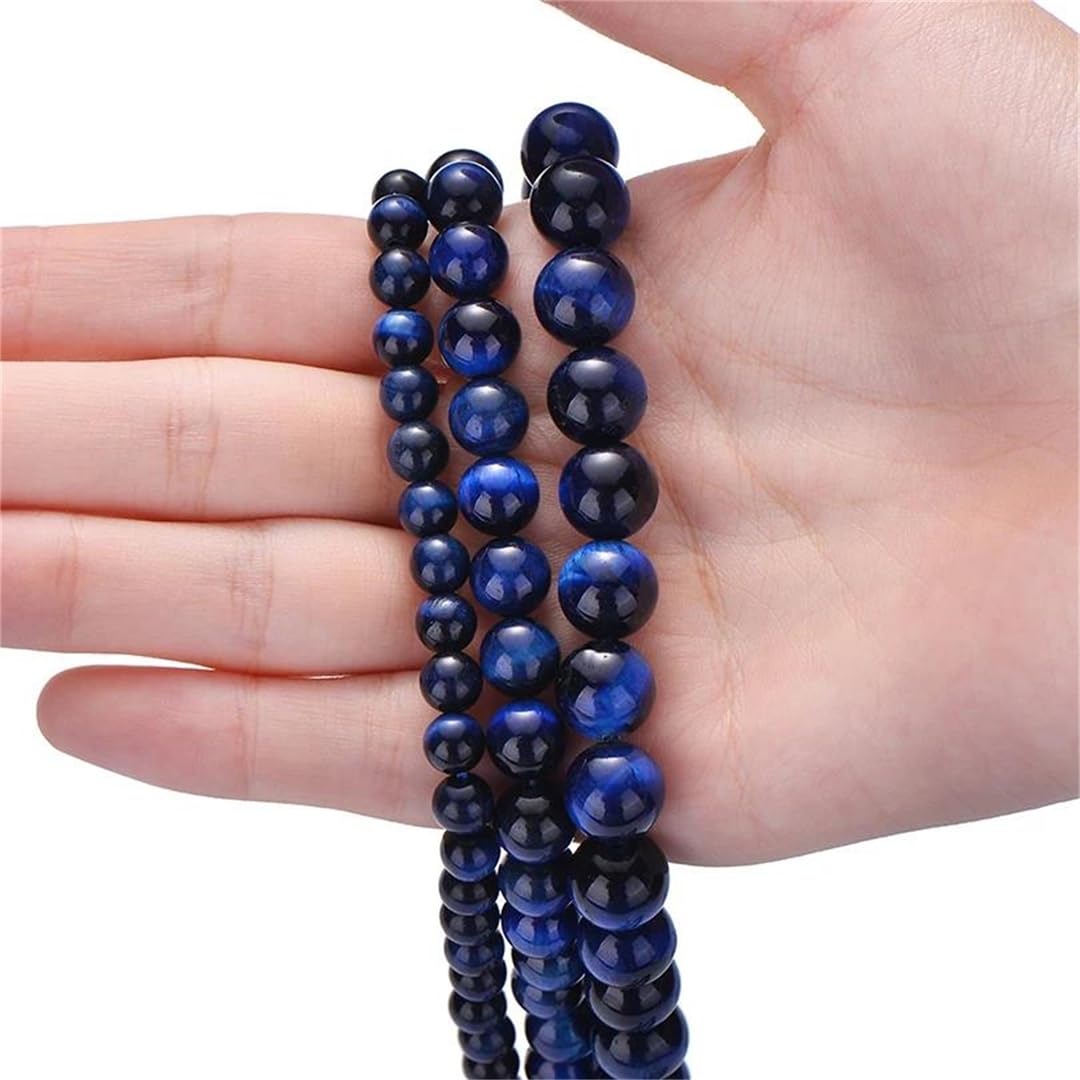 4, 6, 8, 10 mm, cuentas espaciadoras redondas de piedra natural de ojo de tigre para joyas, collares, pulseras, bricolaje
