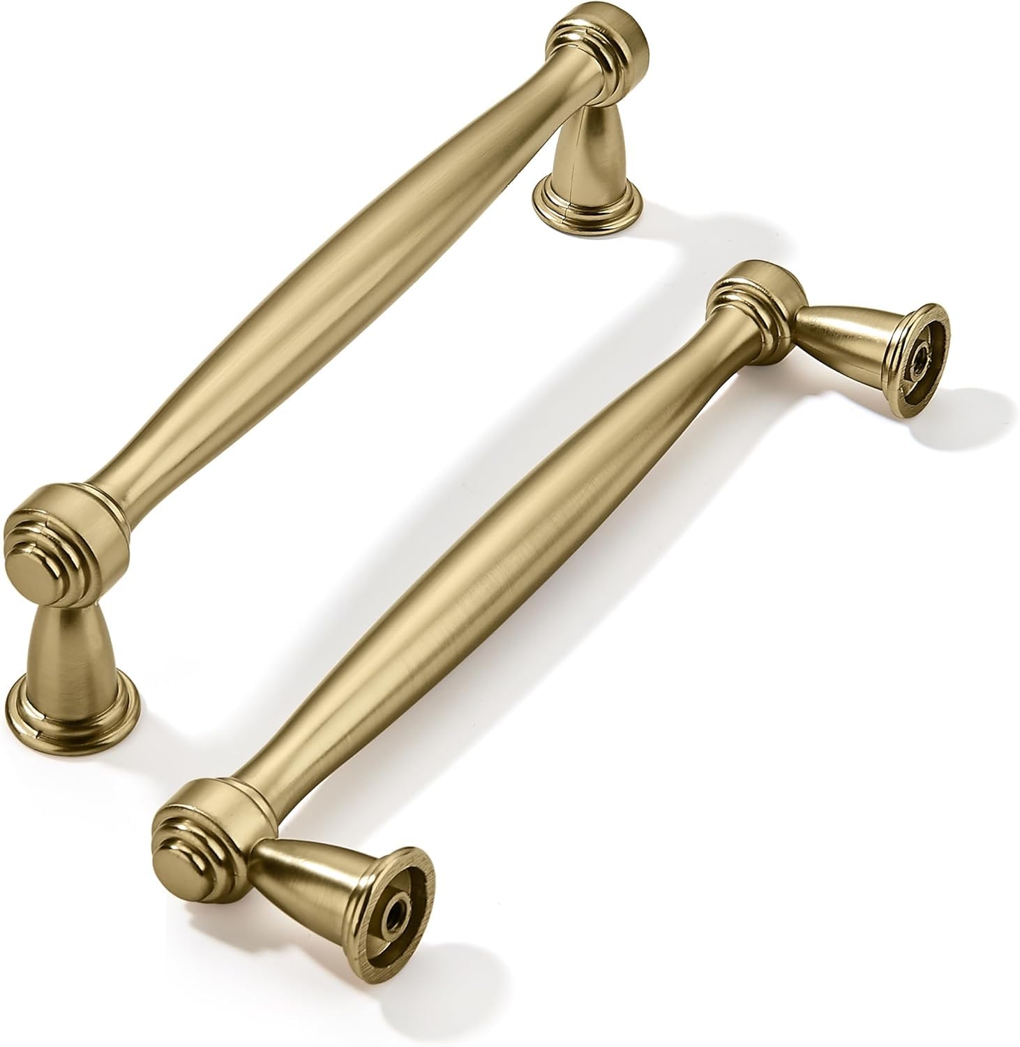 Khtumeware - 80212 Brushed Brass Cabinet Pulls CTC 4 in (102 mm) 10 Pack