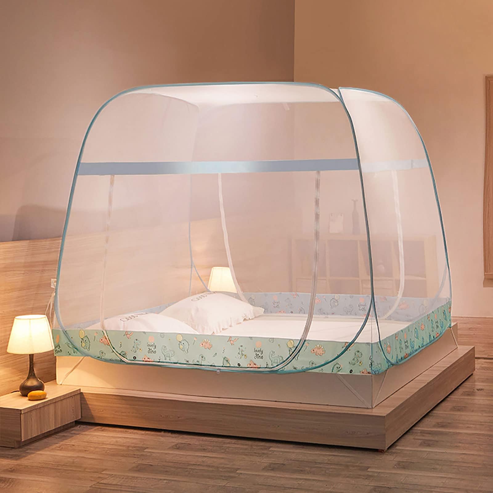 Moustiquaire à installation facile pour lit double et voyage sans piqûres