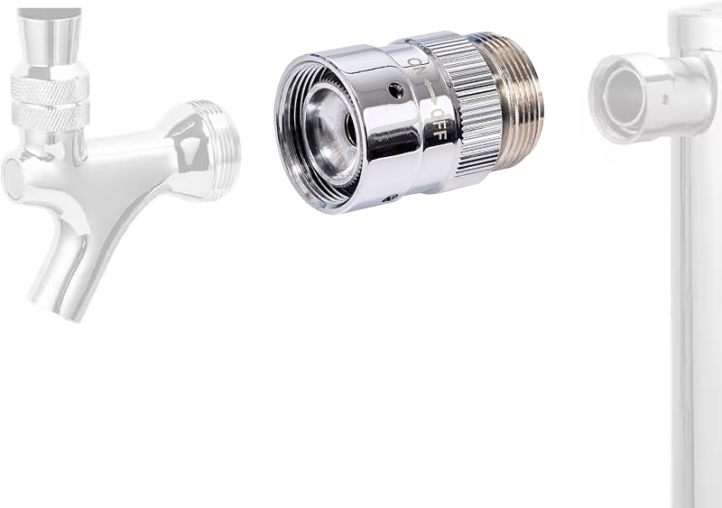 Beer Faucet Flow Control Adapter US Beer Tap Liquid and Foam Control Valve for Craft Beer Dispensing Homebrew Kit