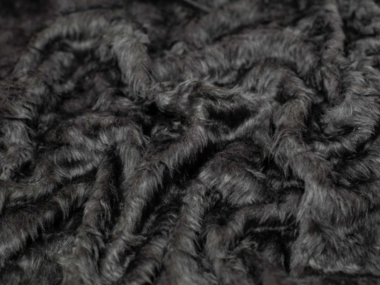 Minerva Short Pile Faux Fur Fabric Dark Grey - per metre