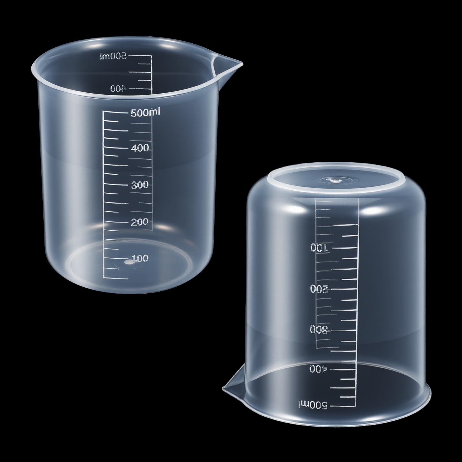 Graduate Measuring Container Snapklik.com : 18 Pack Plastic Beakers 500 Ml Transparent Lab Measuring ...