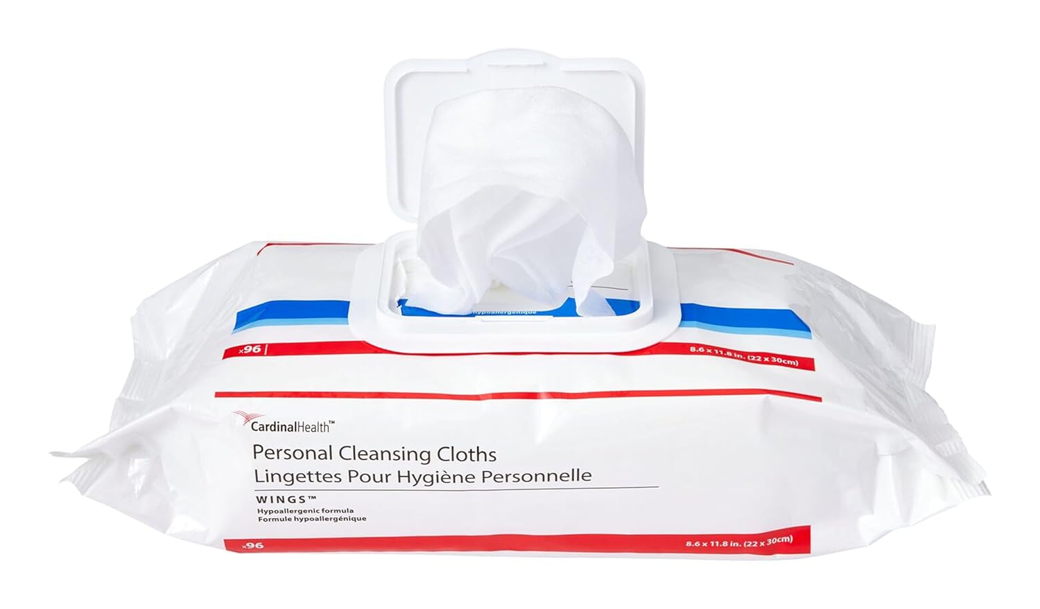 Cardinal Health™ WINGS™ Personal Cleansing Cloths, Softpack, 48 Count per Pack, 5199S, Case of 12 Packs