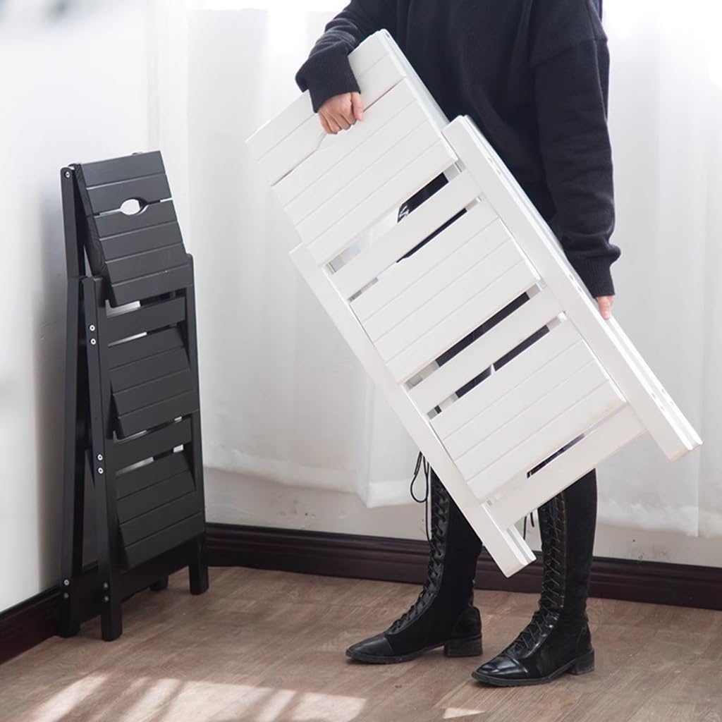 Indoor Climbing Stool,Step Stool for Adults/Step Ladder/Counter Chair,3 Step Multifunctional Folding Solid Wood Ladder Stool,Household Step Ladder(Brown)