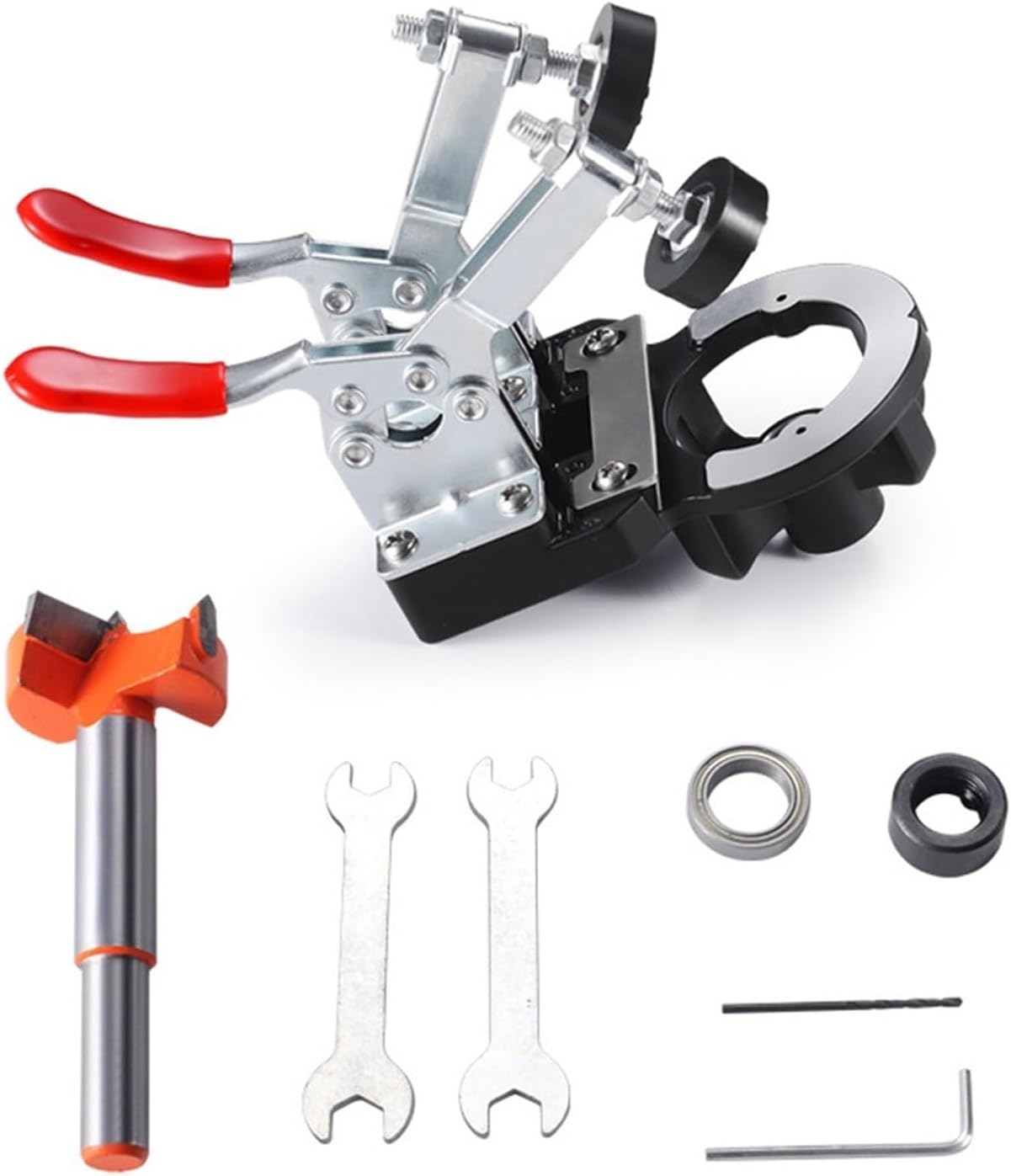 35mm Carpenter Woodworking Hole Opener Hinge Drilling Opener Aluminium Alloy Hole Puncher Hinge Drilling Installation 15-25mm