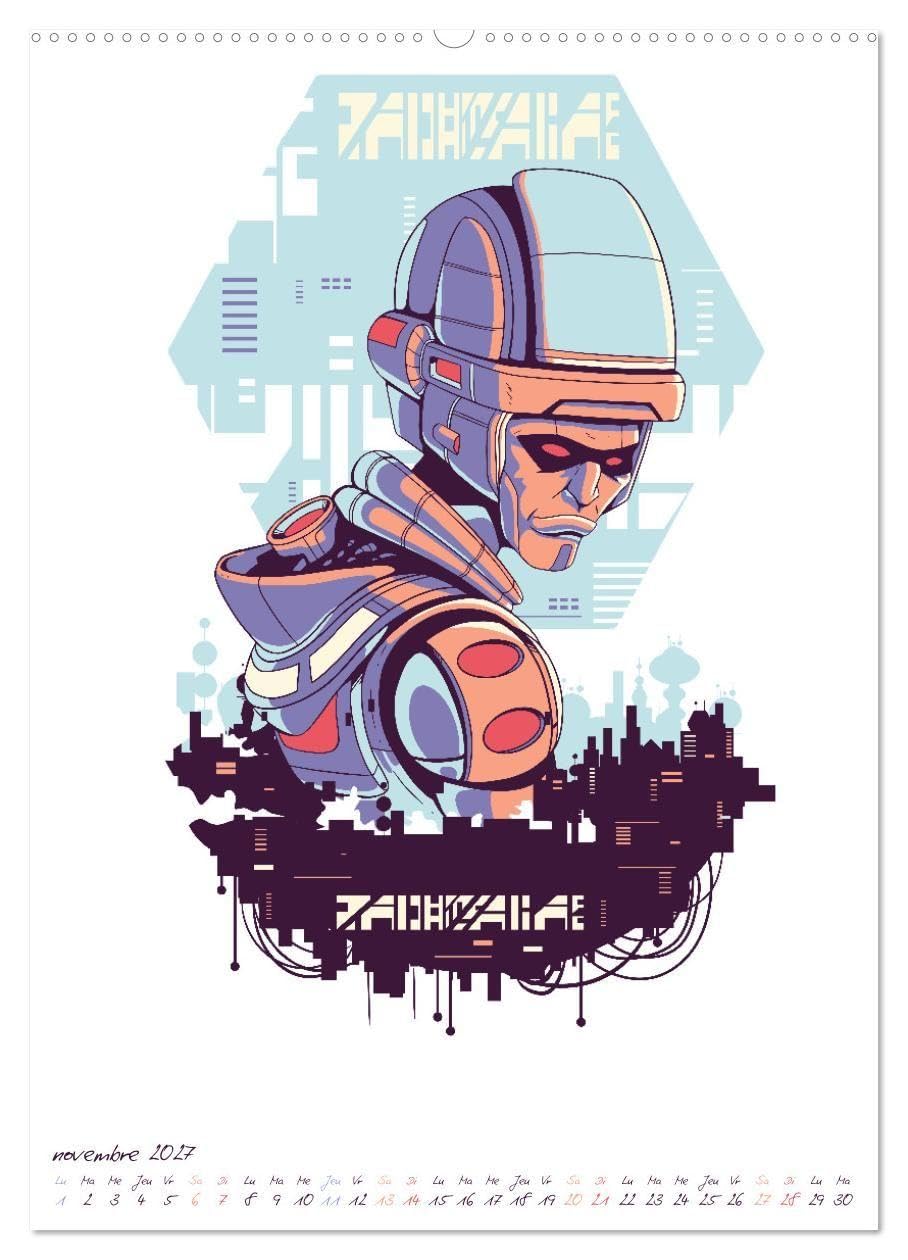Cyberpunk Futuristes (Calendrier mural 2027 DIN A2 horizontal), CALVENDO calendrier mensuel: Cyberpunk : Un monde rempli de robots futuristes, de cyborgs et d'action de science-fiction !