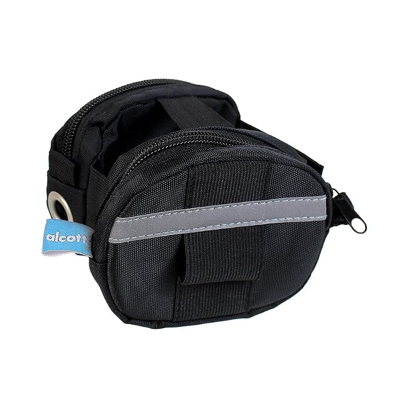 Acessório para Guia Retrátil de Cães Alcott com Porta-Sacos e Bolsos, Preto, Pequeno/Médio