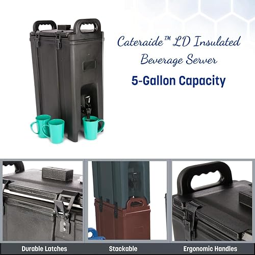Miniatura 7 de CFS Cateraide - Servidor de bebidas aislado de plástico 242 galones color negro