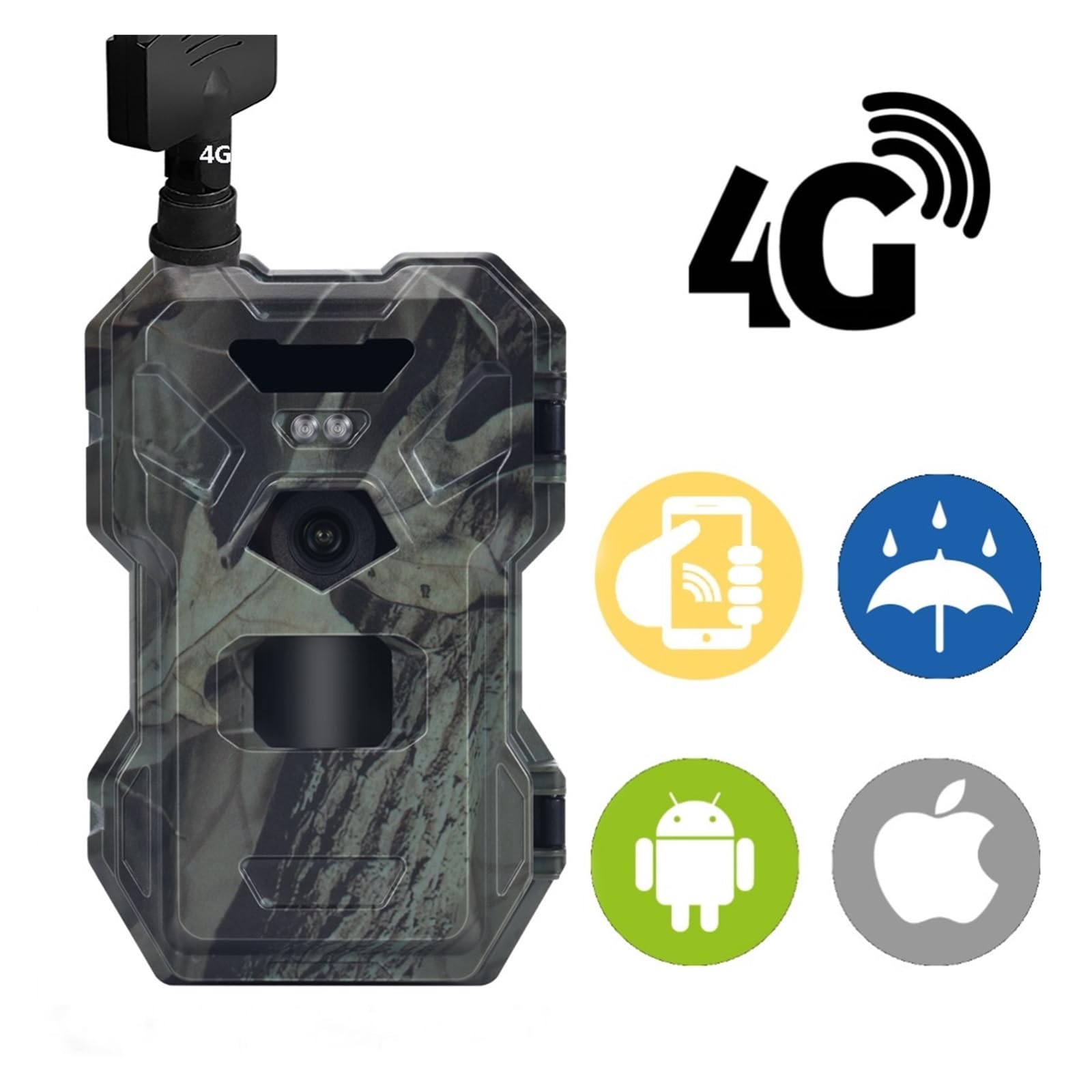 Bezprzewodowa Komórkowa Kamera Dzikiej Przyrody, Noktowizor, Gra-pułapka, Myśliwska, 4G, 30MP, 2K, Kontrola Aplikacji, 120 Stopni WyraźNe Obrazy I Filmy