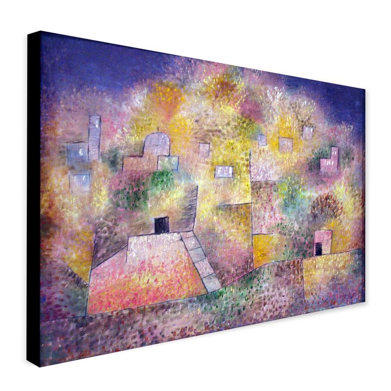 Oriental Pleasure Garden Anagoria by Paul Klee - Wrapped Framed Canvas Wall Art (A1 [32 x 24 inch / 81 x 61 cm])