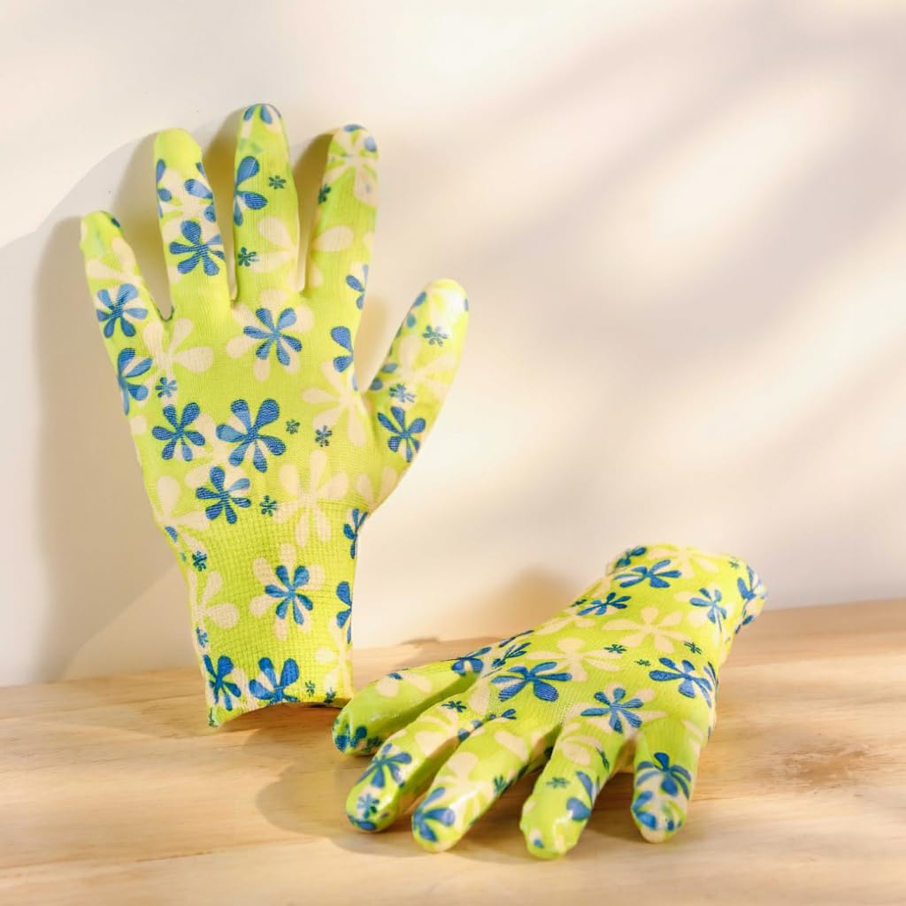 UGAOO Gardening Gloves for Home Garden by UGAOO (1 Pair) - Durable Hand Gloves for Gardening Work, Plant Care, Digging, Weeding & Outdoor Tasks | Reusable Protective Garden Gloves - Green