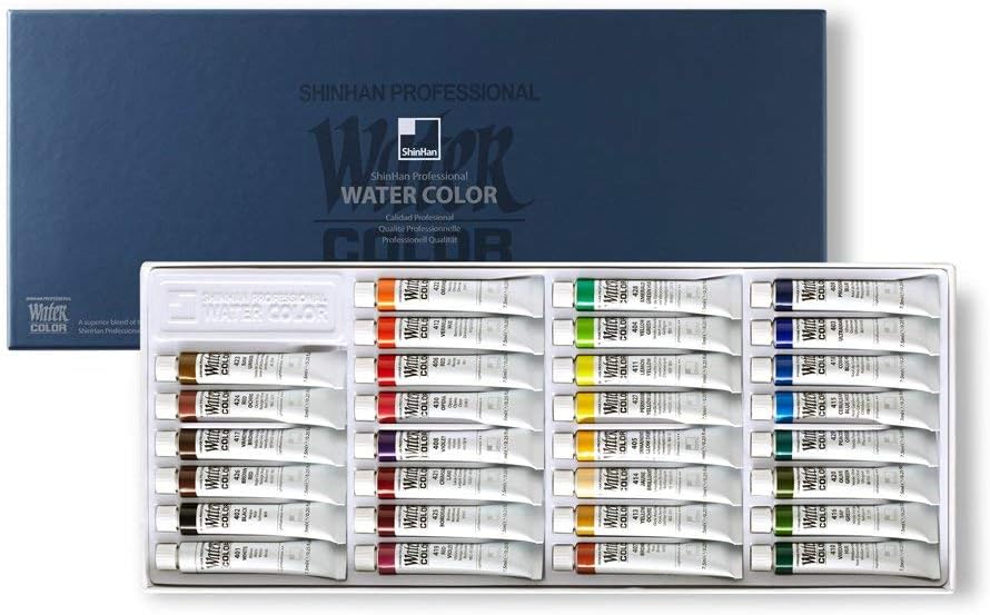 SHINHAN Professional Watercolor Paint 7.5ml Tubes 30 Color Set [New Improved Version]