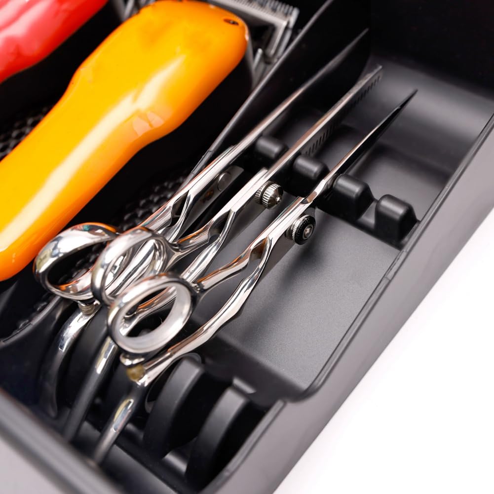 Bandeja para Cortapelos, Soporte para Recortadora de Pelo, Estuche Multifuncional para Maquinillas de Afeitar, Peines y Pinzas para Peluquería.