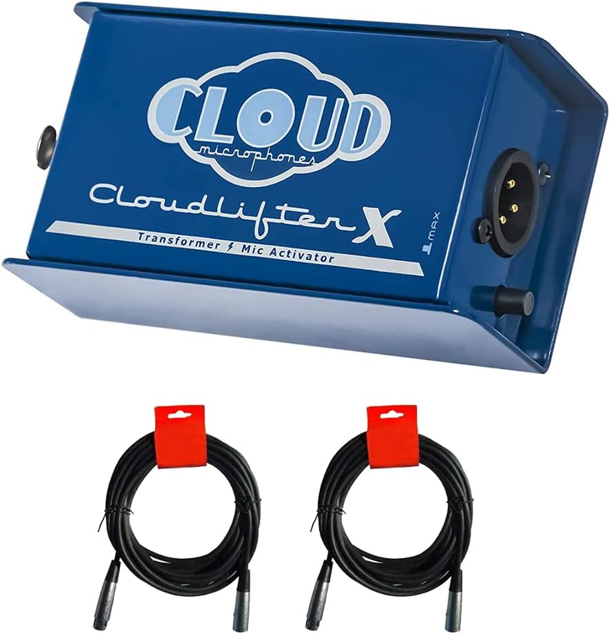 Kellards Cloud Microphones Cloudlifter CL-X Transformer Mic Activator Ultra-Clean Microphone Preamp Gain Bundle with 2x XLR-XLR Cable