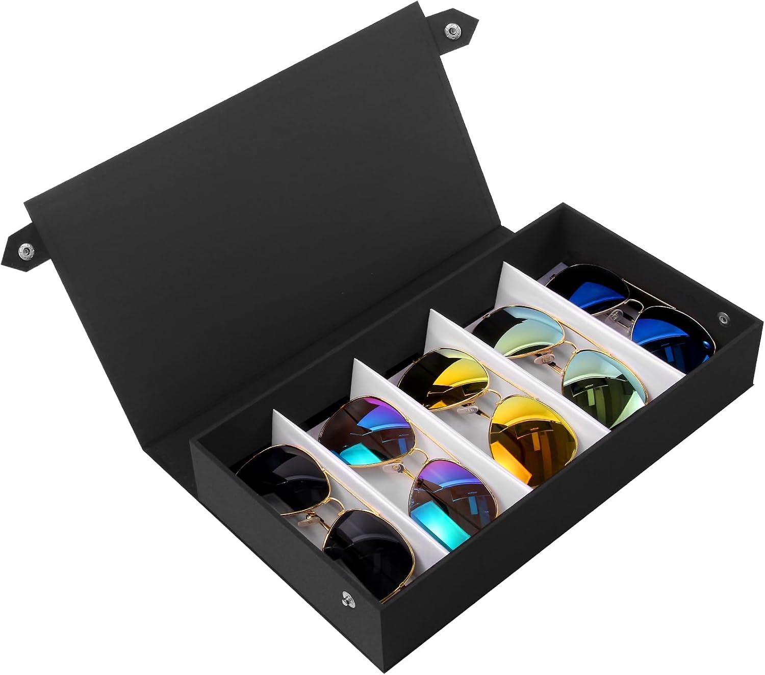 5-Slot Eyeglass Case Organizer - Portable Storage for Sunglasses & Glasses, Perfect for Travel & Home Use
