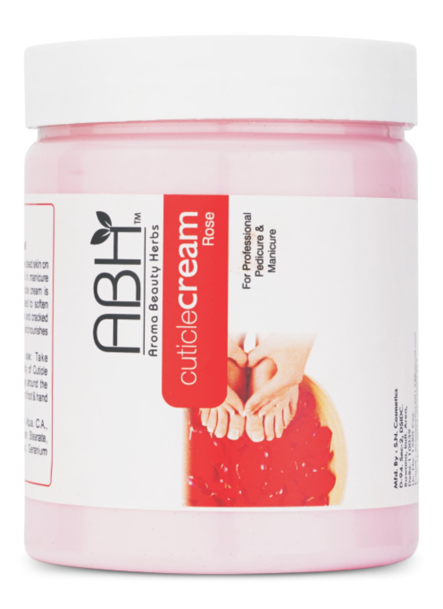 ABH Cuticle Cream Rose – Professional Manicure & Pedicure Care – Softens & Nourishes Dry, Cracked Cuticles – With Natural Rose Extracts – 500g