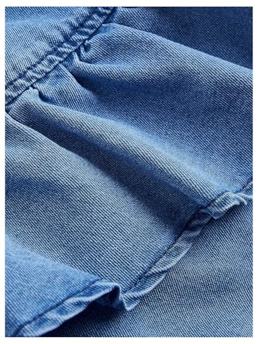 SOLY HUX Women's Plus Size Ruffle Jean Skirt Y2k Bow Layered Asymmetrical Midi Denim Skirts4