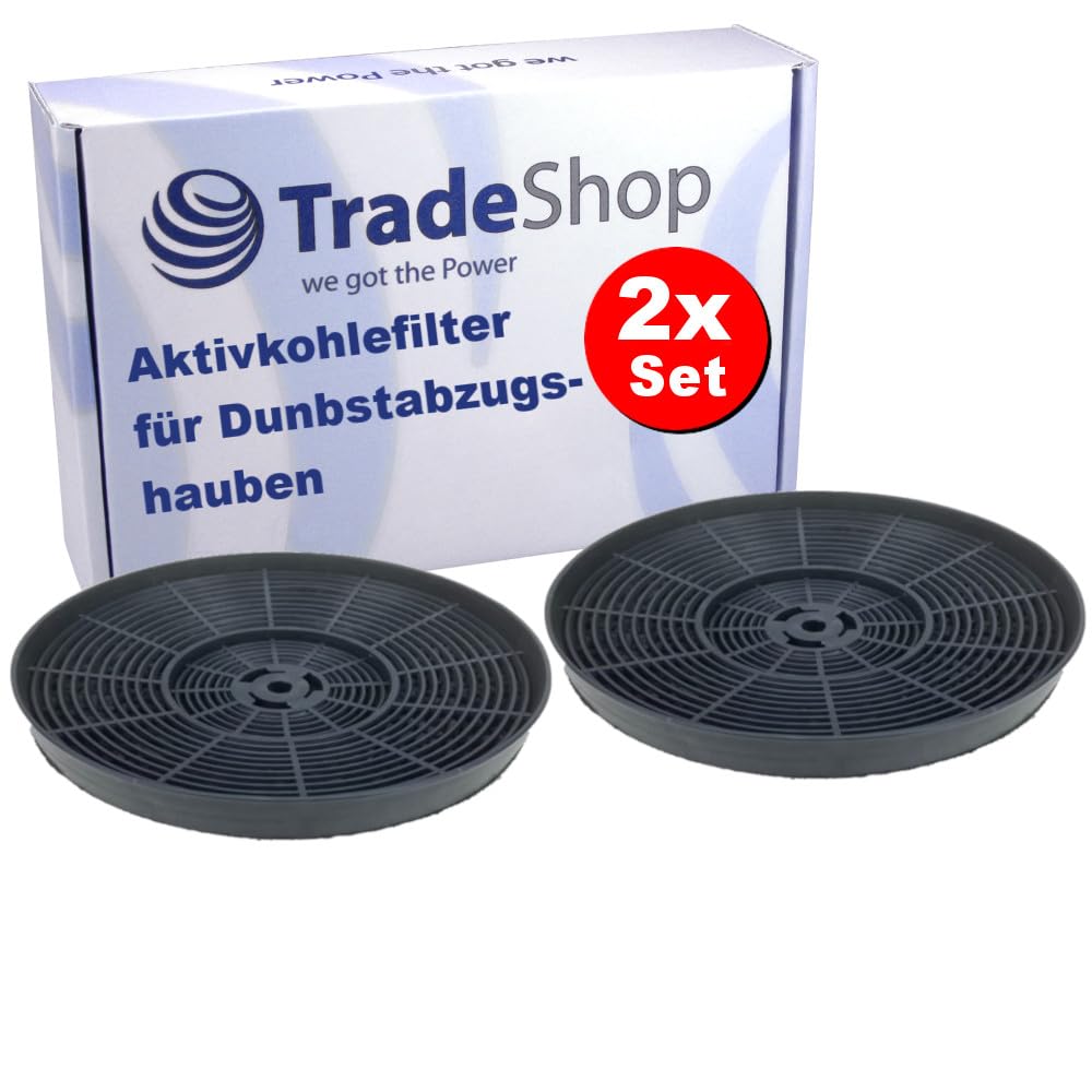 Trade-Shop - 2 filtri ai carboni attivi, 175 mm, compatibili con Respekta CH22010/90SX, CH22010/90W-X, CH22010/90WX, CH22010S-X, CH22010SX, CH22010W-X, CH22010WX