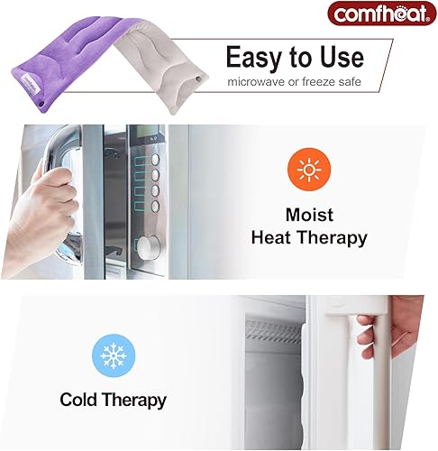 Miniatura 7 de Almohadilla térmica para el cuello apta para microondas para aliviar el dolor, compresa caliente húmeda para microondas, calentador de cuello para