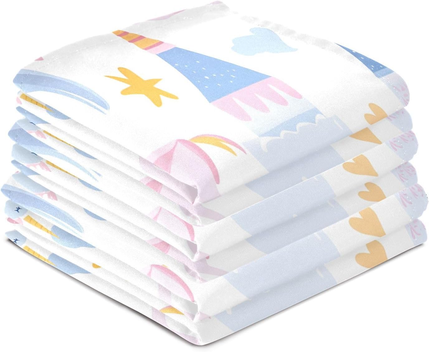 YETTASBIN Castle and Princess Kitchen Dish Towel 4 Pack, Soft Absorbent Dishcloths Reusable Hand Towel Washable Tea Towels for Home Kitchen Bar Table Decor, 28 x 18 Inch