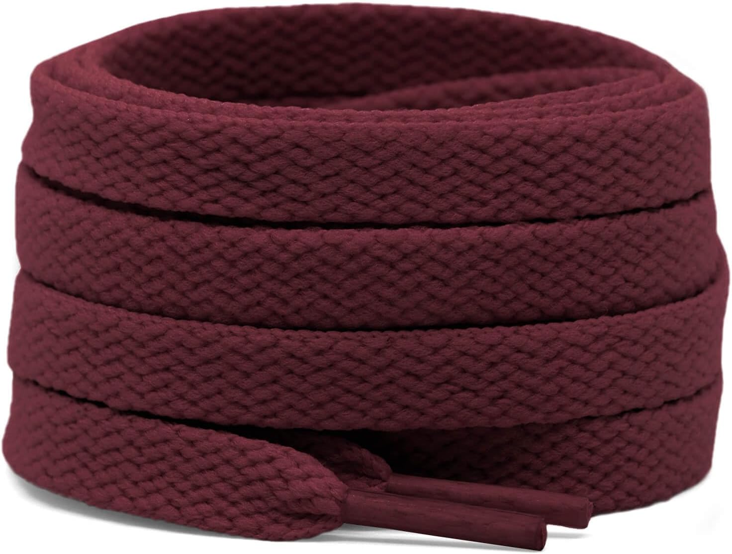 DELELE 2 Pairs 5/16" Flat Polyester Shoelaces for Sneakers, Running Shoes & Boots - Durable, Stay-Tied Laces (Multiple Colors)