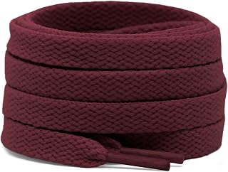 DELELE 2 Pairs 5/16" Flat Polyester Shoelaces for Sneakers, Running Shoes & Boots - Durable, Stay-Tied Laces (Multiple Colors)