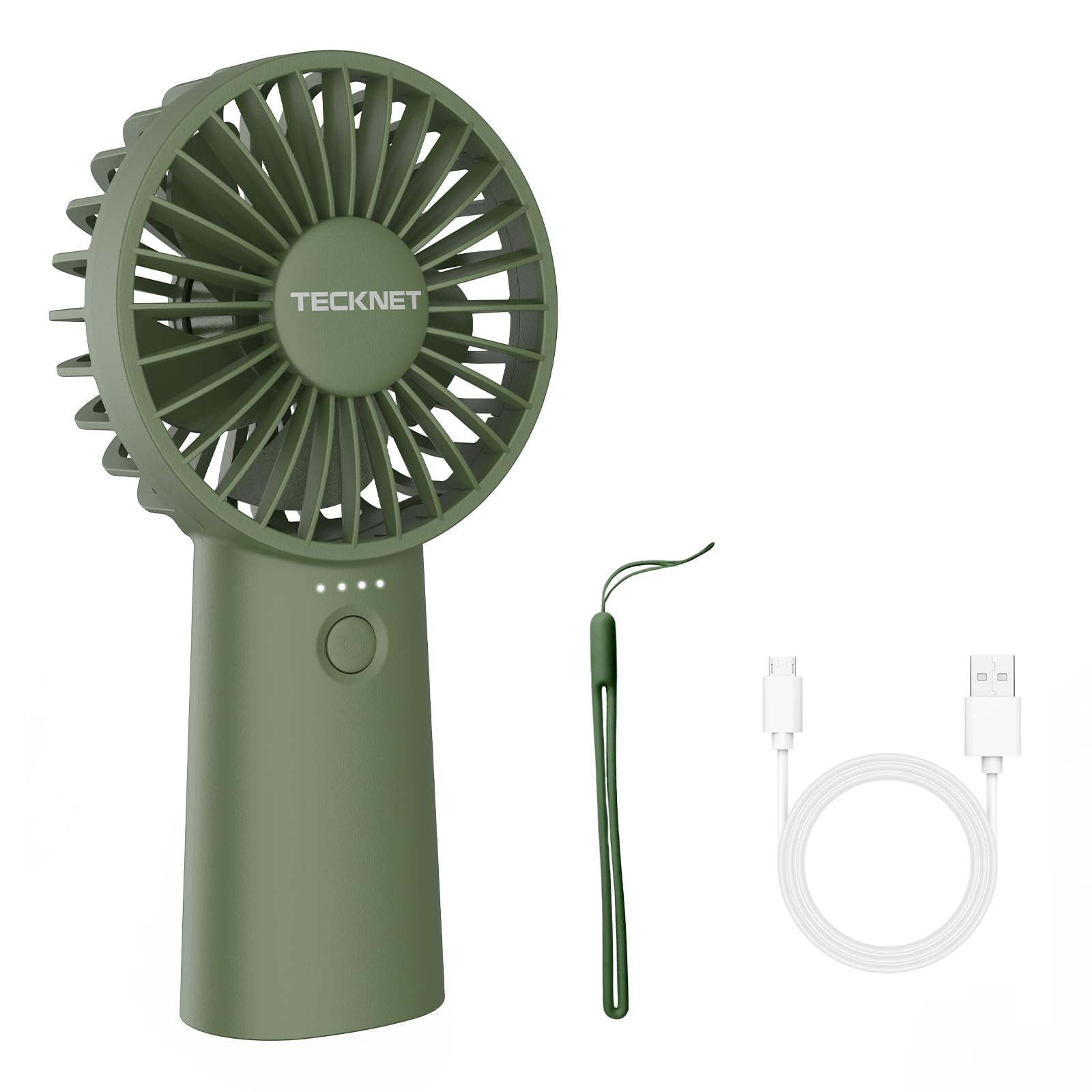TECKNET Handheld Fan Rechargeable, 4000mAh Portable Desk Fan with LED Battery Indicator, 5 Speeds & 16H Working Time, Foldable Small USB Fan Personal Hand Fan for Home Office Outdoor Travel — image 1