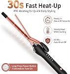 3/8 Inch Small Curling Iron Wand for Short & Long Hair, 9mm Ceramic Small Barrel Curling Iron for Tight Curls Skinny Curling Wand with 5 Adjustable Temps, Heat Resistant Glove Included
