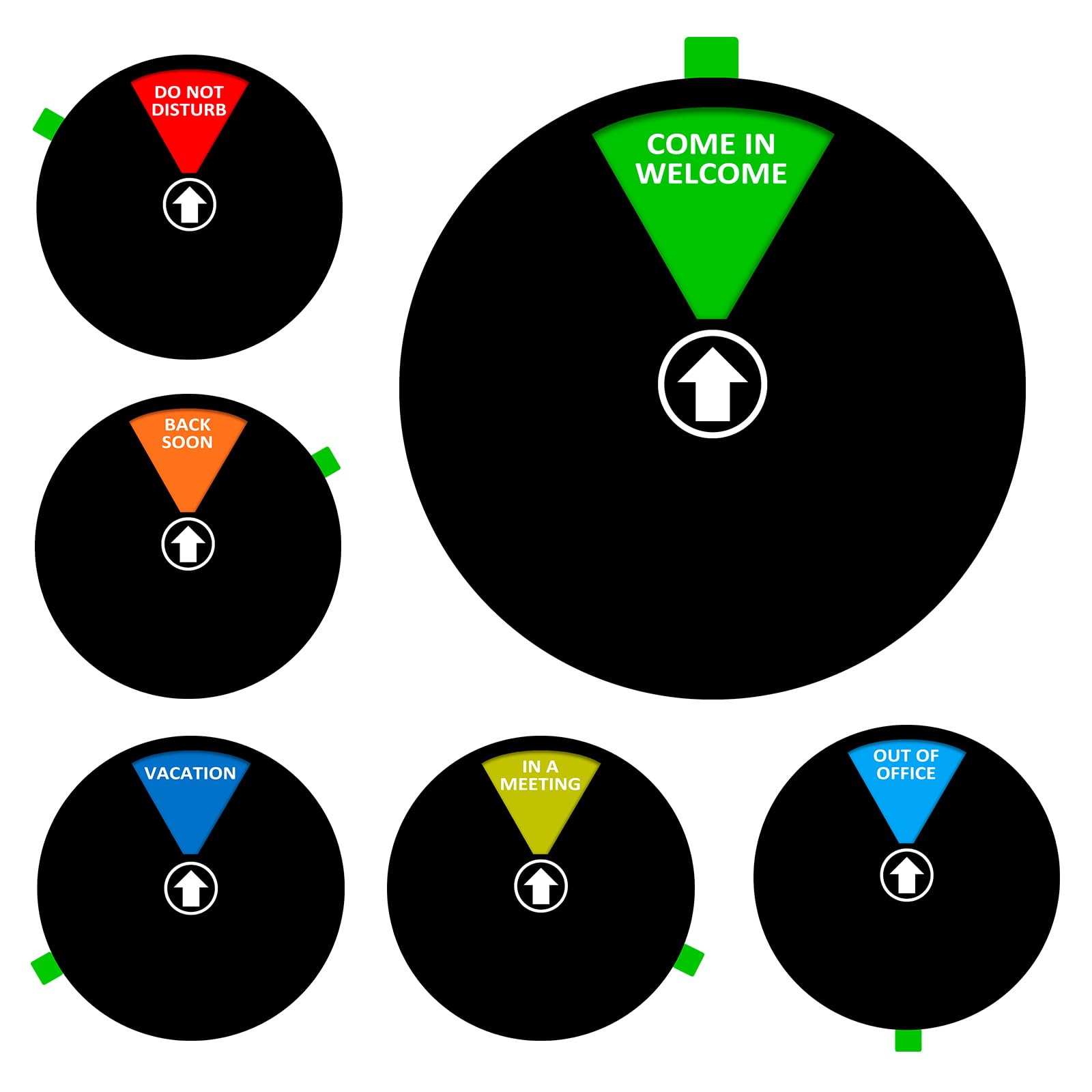 Office Door Sign,5 Inch,Do Not Disturb,Come in Welcome,Back Soon,In A Meeting,Out of Office,Vacation Logo,Magnetic Door Symbol for Conference Room, or