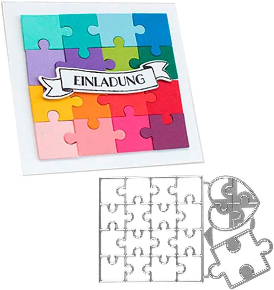 Puzzles Metal Cutting Dies Stencil Template Molds, Embossing Tool Die Cuts for Card Making Album Paper Scrapbooking DIY Etched Dies Craft