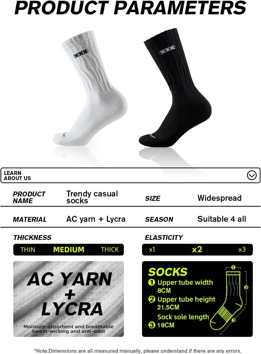 Trendy Casual Socks, Cushioned Crew Training Athletic Socks Men & Women with Combed Cotton Moisture Wicking - Image 7