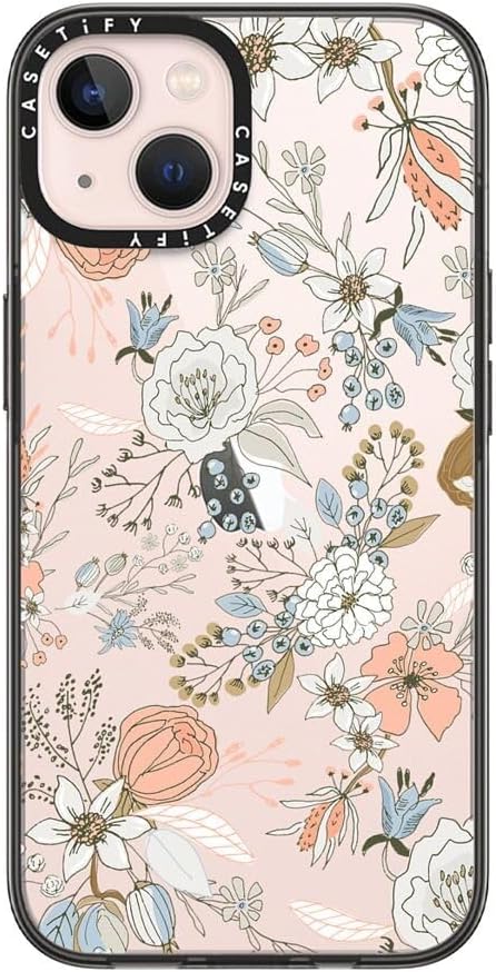 Casetify Compact iPhone 13 Case - Abstract Modern Coral White