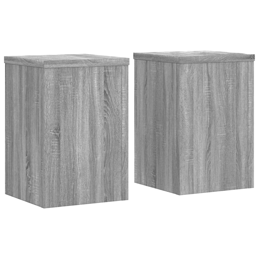 Vidaxl Grey Sonoma Plant Stands 2 Pcs, Plant Pot Stand For Indoor Living Room, Plant Holder For Decorative, Flower Stand Flower Pot, Engineered Wood