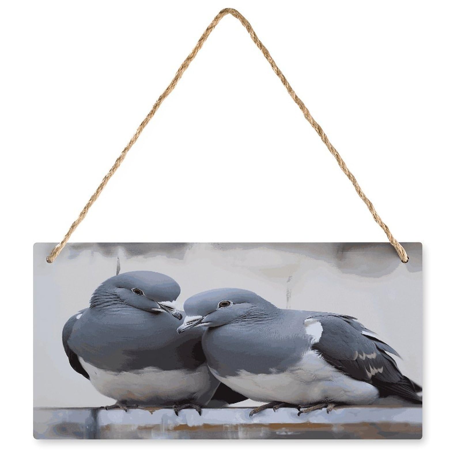 Fodpand Style Doves Wall Art Wooden Hanging Sign Decor, Artwork For Wall Decoration, Funny Plaque For Bedroom Kitchen Living Room Home Decoration 9.8 X 4.9 Inch