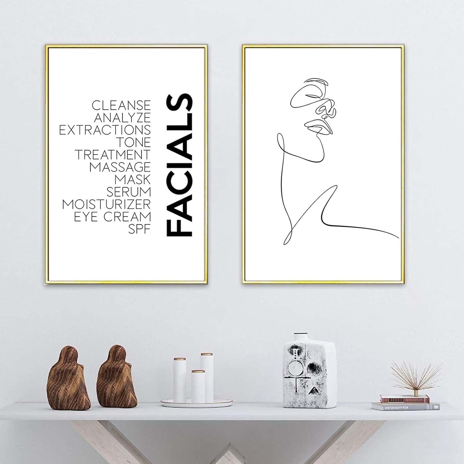 Recrtain Esthetician Wall Art Decor, Aesthetician Definition Canvas Poster Skin Care Spa Quote Wall Art Poster Prints, Modern Painting Spa Beauty Salon Wall Art Decor Minimalist Facial Line Art Wall (Aesthetician, 24L" x 16W", Unframed)