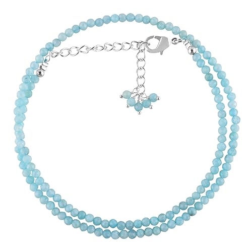 Miniatura 30 de Natural Grey Moonstone Gemstone Micro Round Beads Dainty Choker Necklace Jewelry for Women Healing Chakra Crystals June Birthstone Gift for Her