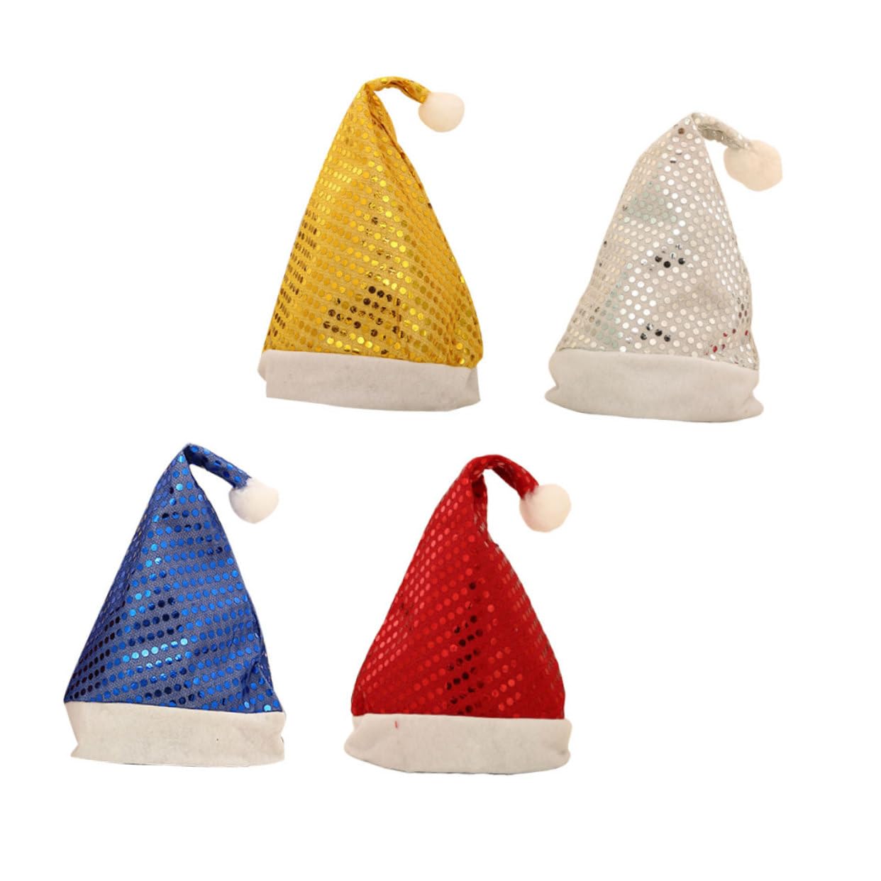 Abaodam 3 Sets Weihnachten Glitzer Weihnachtsmütze Pailletten Dekoration Kopfschmuck Erwachsene Partei Liefert 4 Stück * 3