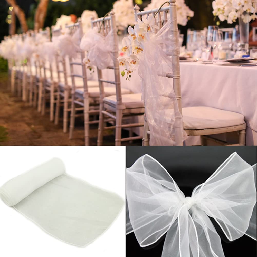 Schleifen für Stuhlhussen Stühle 18×275cm Organza Stuhlschleifen Stuhl-Schärpen Bänder Elegant Stuhlschärpen für Hochzeit, Party, Geburtstag,Hotel,Bankett, Dekoration