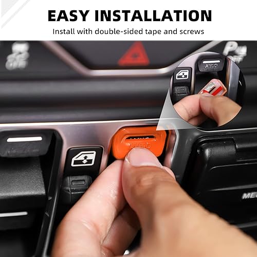 Miniatura 5 de Cubierta de botón para interruptor de ventana, accesorios interiores para Jeep Wrangler JL JLU y Gladiator JT 2018-2025 (naranja)