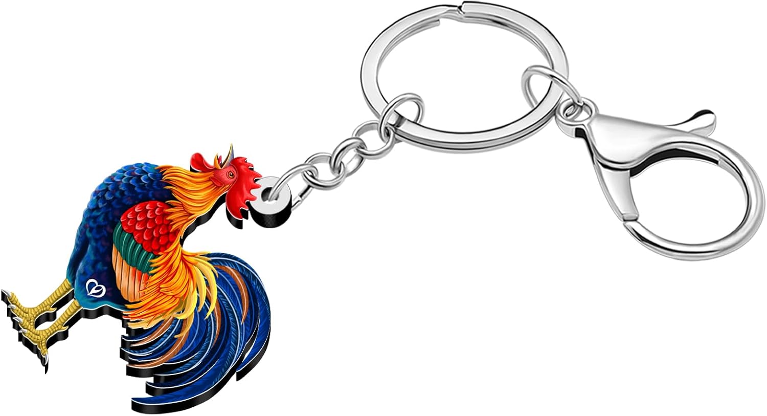 DOWAY Acrylic Rosster Chicken Keychain Accessories,Purse Backpack Bag Charms for Handbag Chicken Lover Gifts for Women Farmer - Image 2